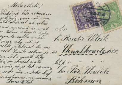 Dobová pohlednice s vojenskou tematikou, zadní strana | © archiv Invalidovny